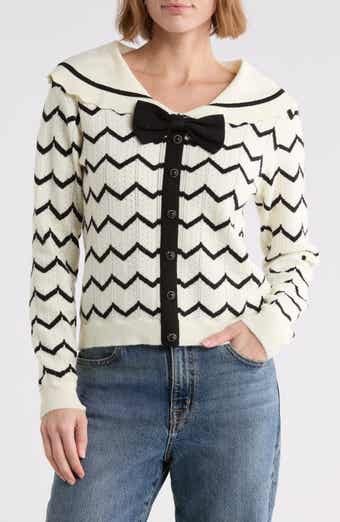 Zigzag Bow Sailor Collar Sweater