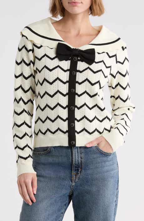 Zigzag Bow Sailor Collar Sweater