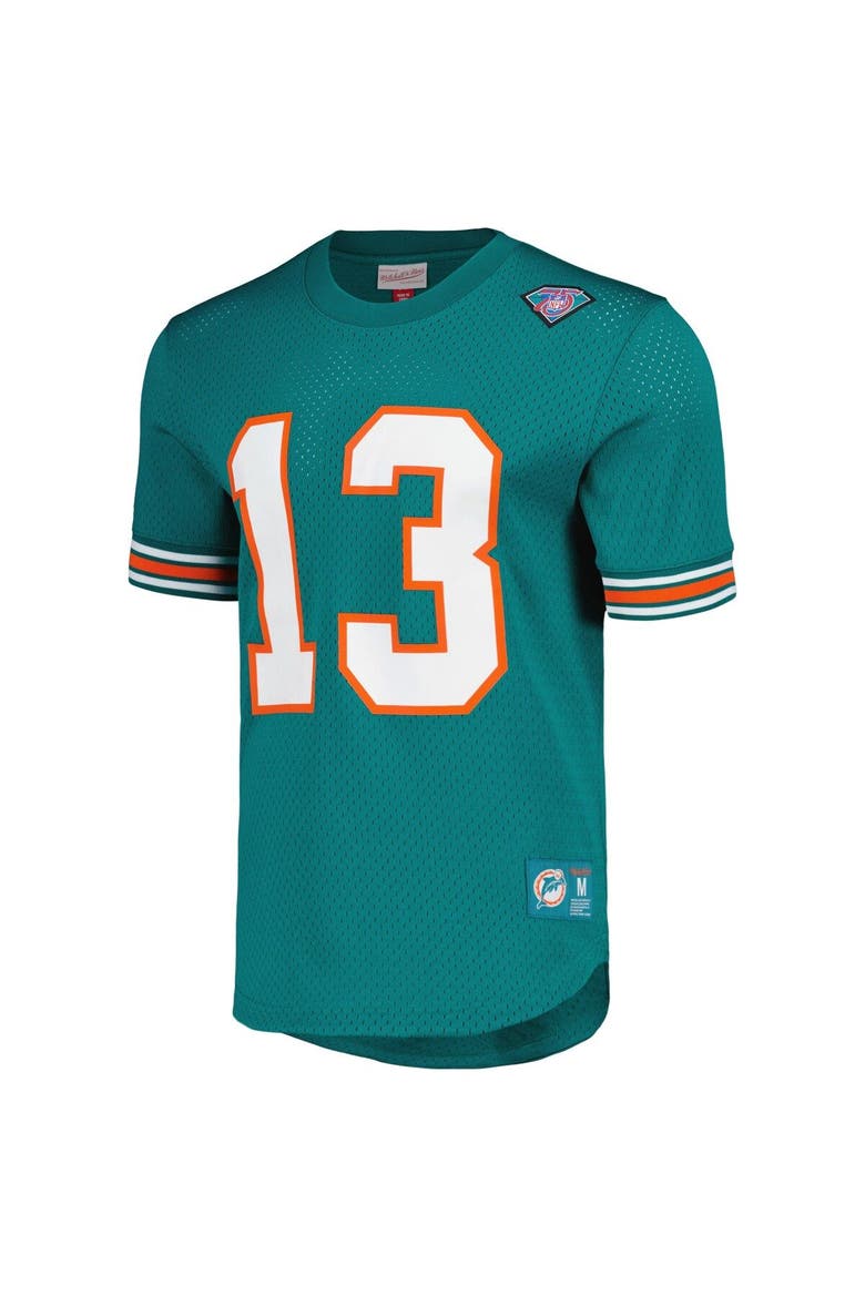Men's Mitchell & Ness Dan Marino Aqua Miami Dolphins Retired Player Name & Number Mesh Top, Alternate, color, Aqua