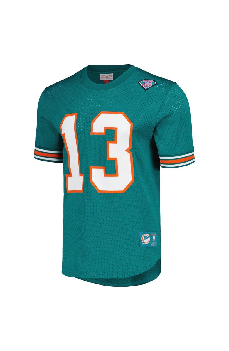 Mitchell & Ness Men's Mitchell & Ness Dan Marino Aqua Miami Dolphins Retired Player Name & Number Mesh Top, Alternate, color, Aqua