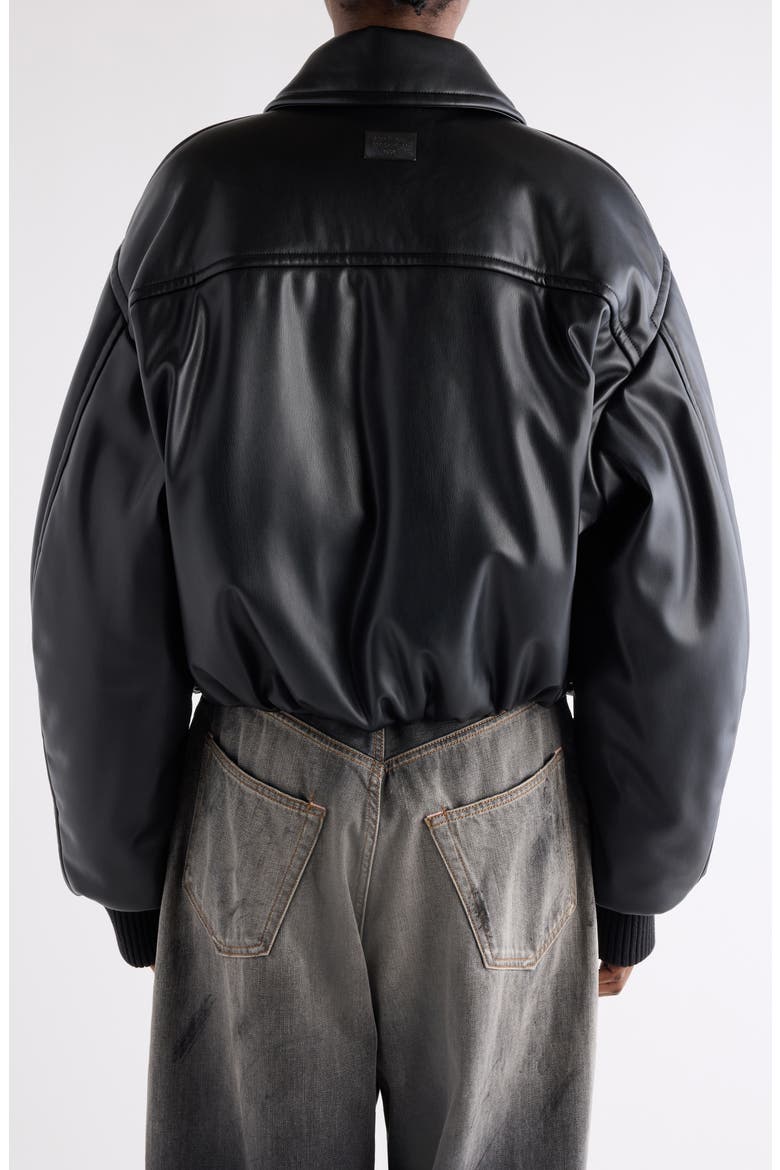 Onnea Faux Leather Bomber Jacket, Alternate, color, BLACK
