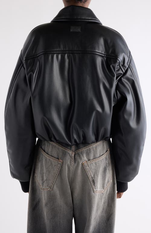 Acne Studios Onnea Faux Leather Bomber Jacket In Black