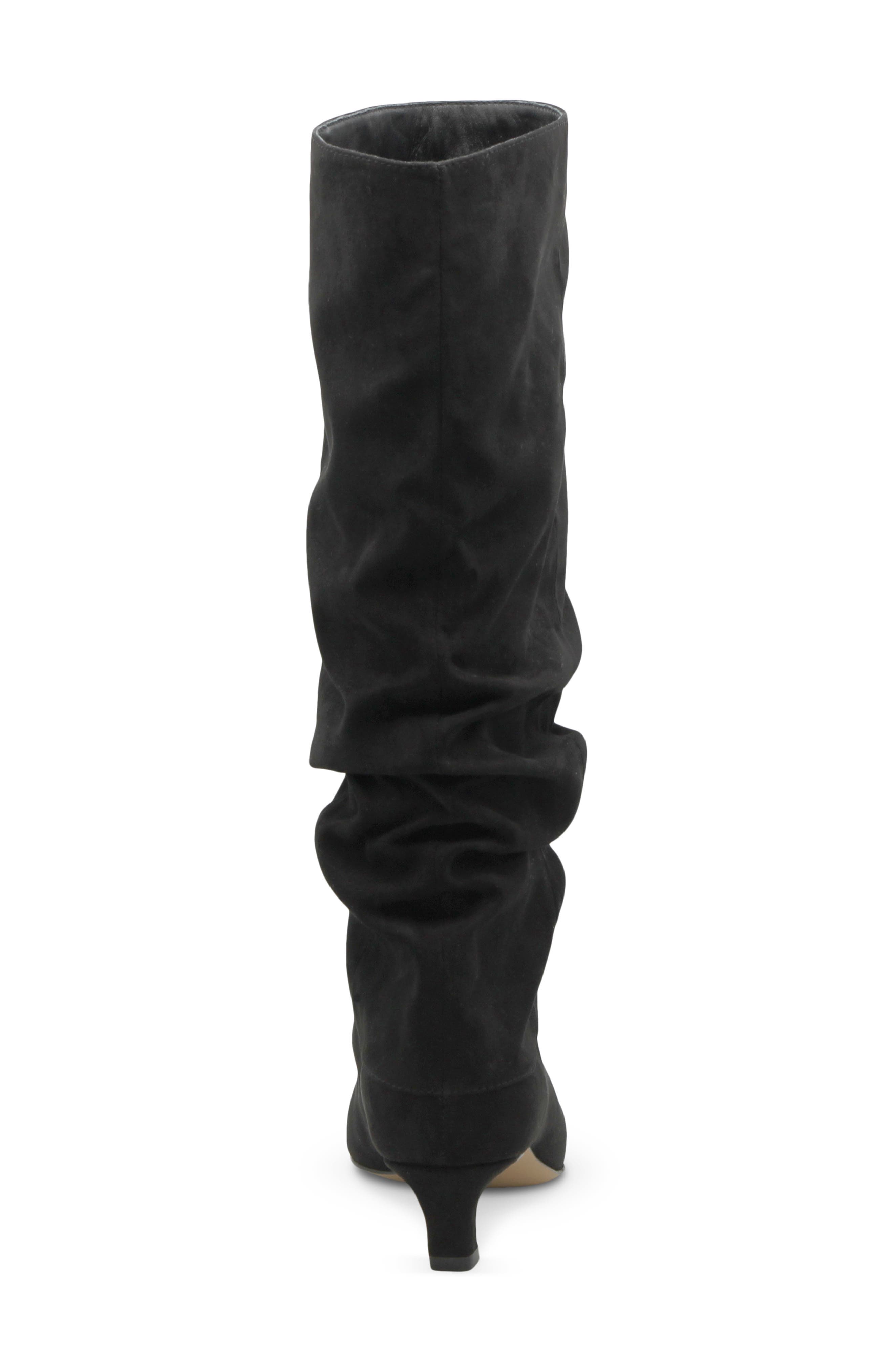 Access Slouch Pointed Toe Kitten Heel Boot, Alternate, color, BLACK