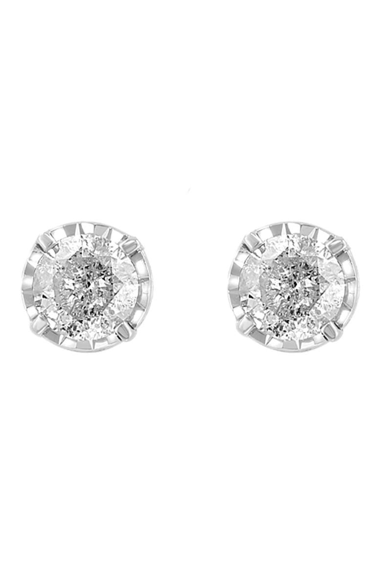 Sterling Silver Diamond Stud Earrings, Alternate, color, SILVER
