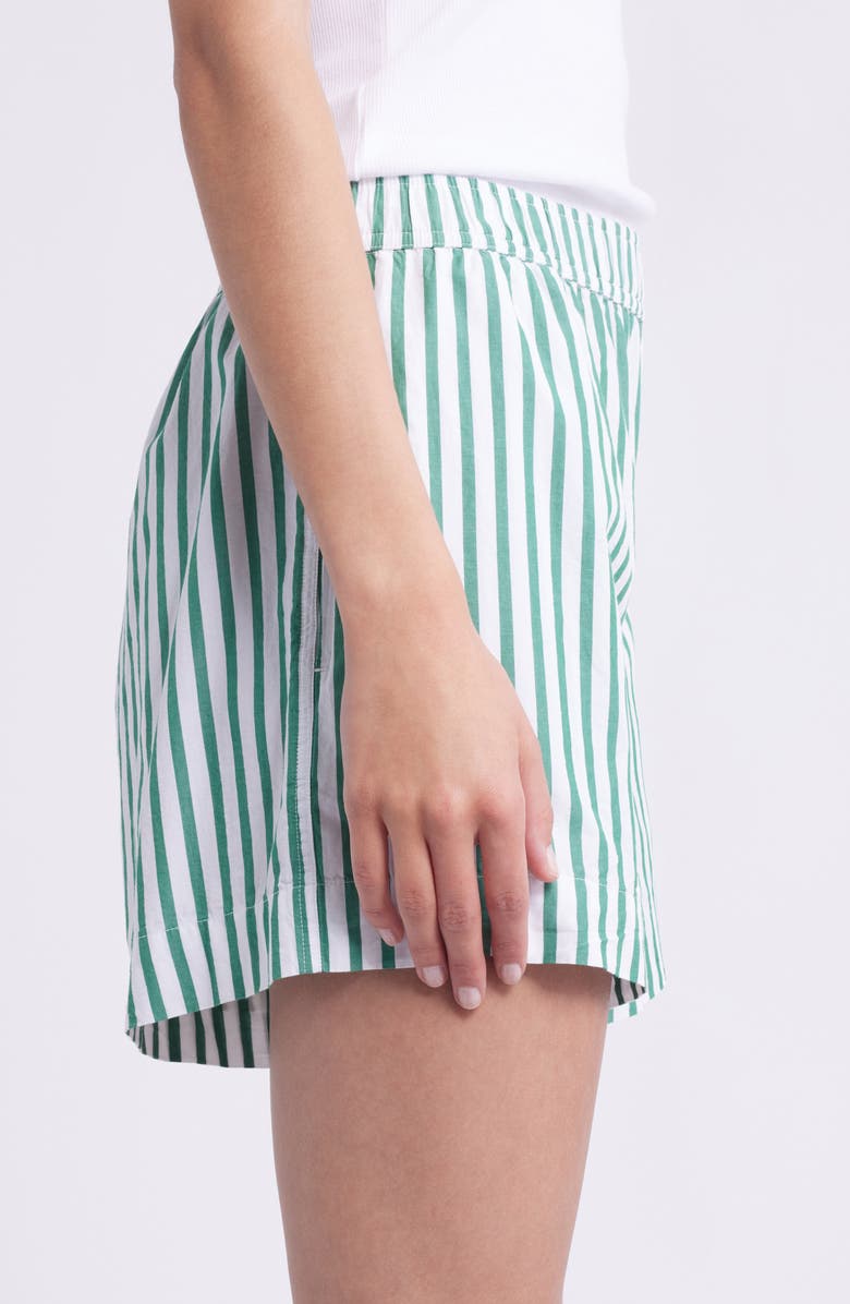 Open Edit Oversize Boyfriend Boxer Shorts, Alternate, color, Green Bar Stripe