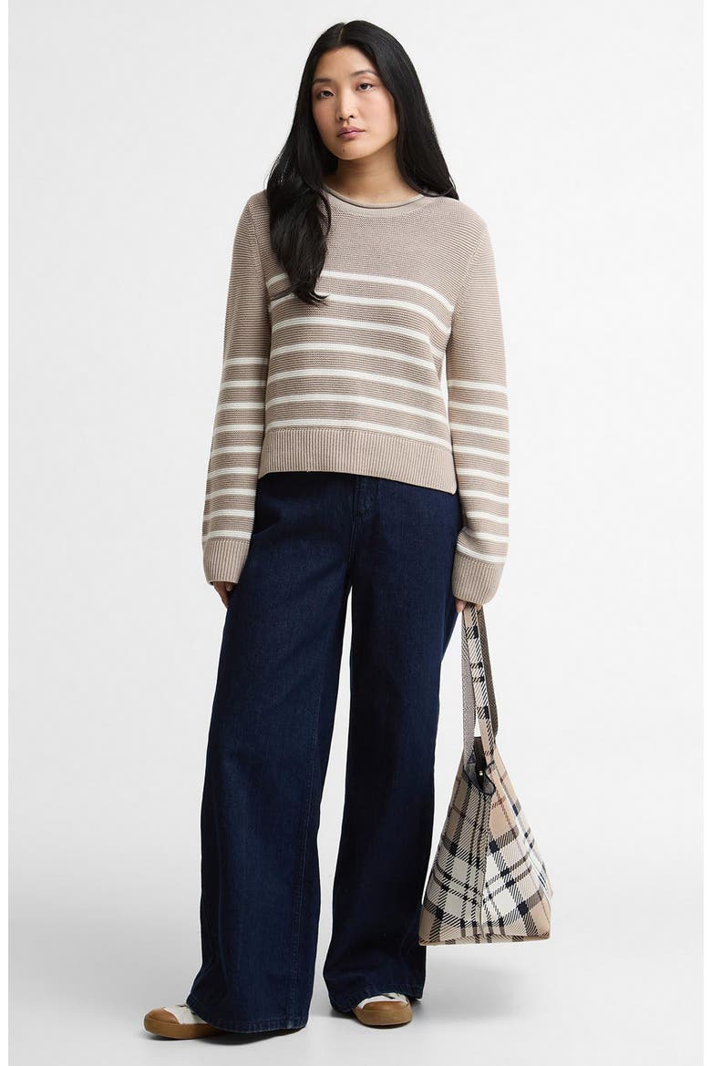 Hinton Cotton Knit Sweater, Alternate, color, LIGHT SAND STRIPE