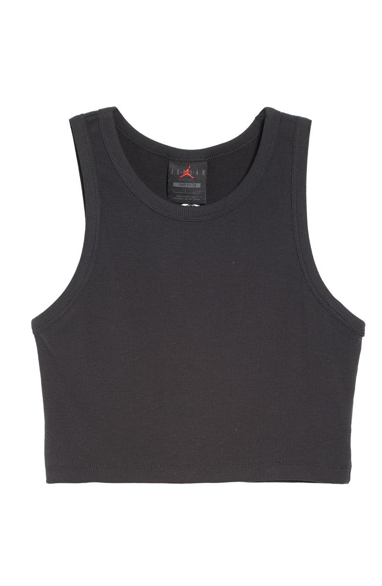 Jordan Crop Cotton Blend Tank Top, Alternate, color, Black