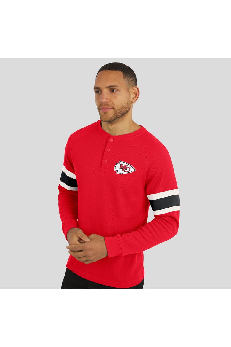 Men's Darius Rucker Collection by Fanatics Red Kansas City Chiefs Waffle-Knit Raglan Long Sleeve Henley T-Shirt, Alternate, color, Red
