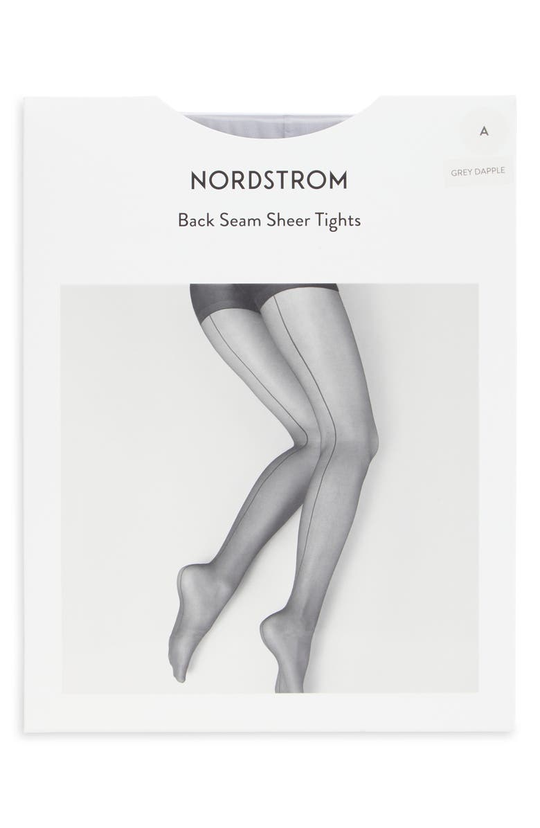 Nordstrom Sheer Back Seam Tights, Alternate, color, Grey Dapple