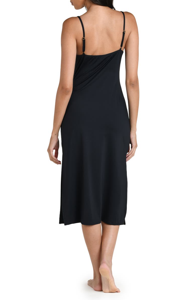La Blanca Island Goddess Cowl Neck Cover-Up Midi Dress, Alternate, color, Black