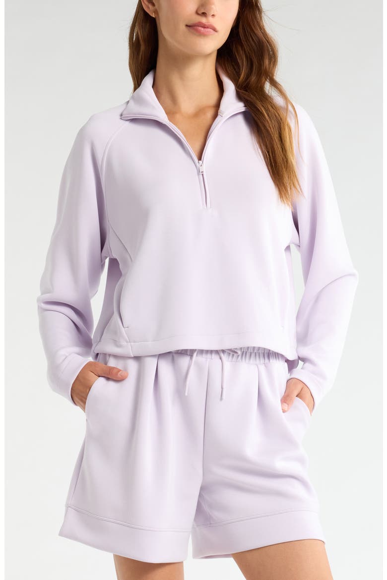 Soft Luxe Half Zip Sweatshirt, Main, color, PURPLE HUSH