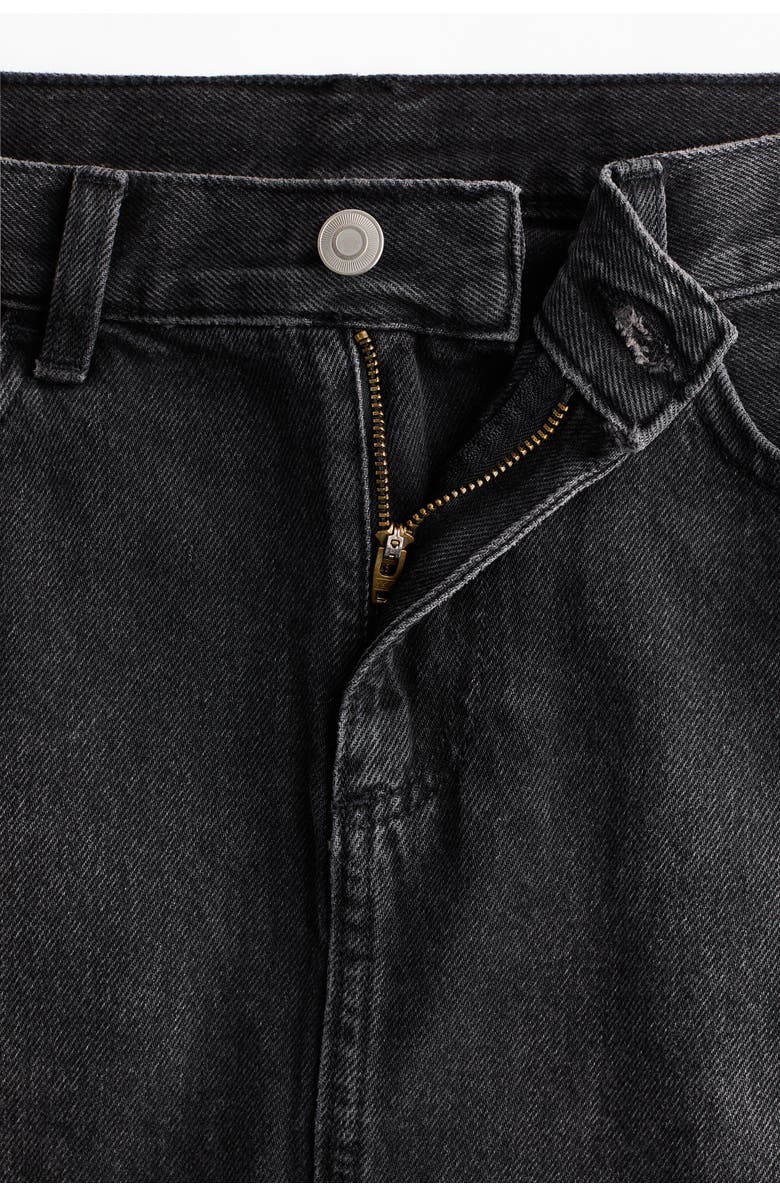 H&M Short denim skirt, Alternate, color, Washed Black