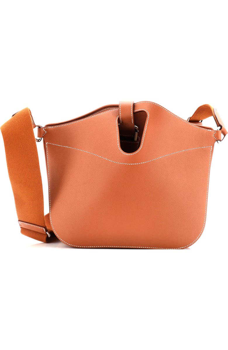 Pre-Owned Hermes Attelage Crossbody Bag Evercolor, Main, color, Gold