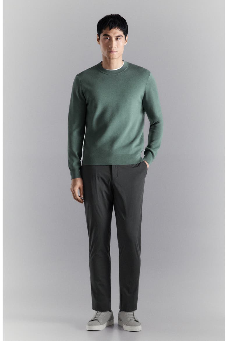 Comfort Stretch Jersey Sweater, Alternate, color, FOREST GREEN