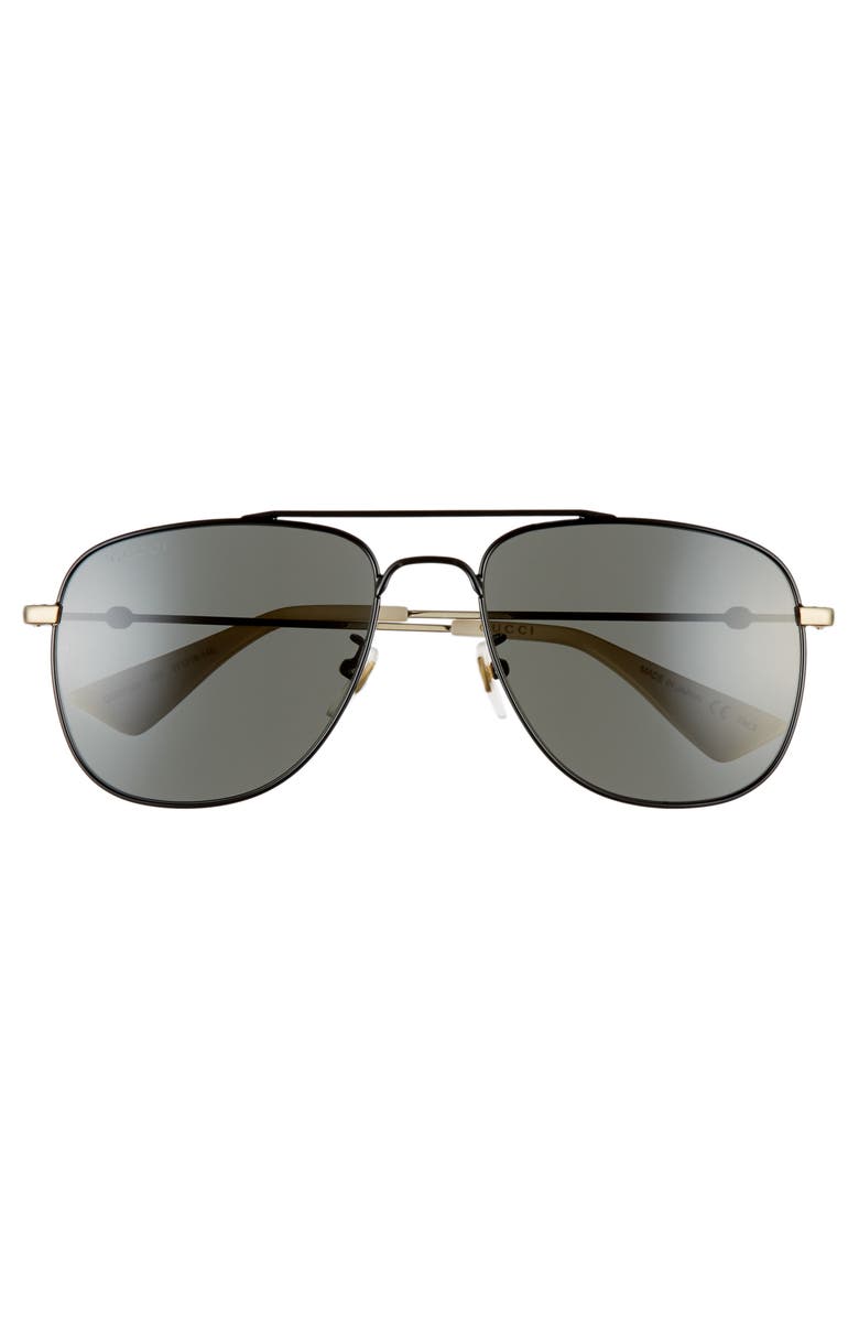 Gucci 57mm Aviator Sunglasses, Alternate, color,