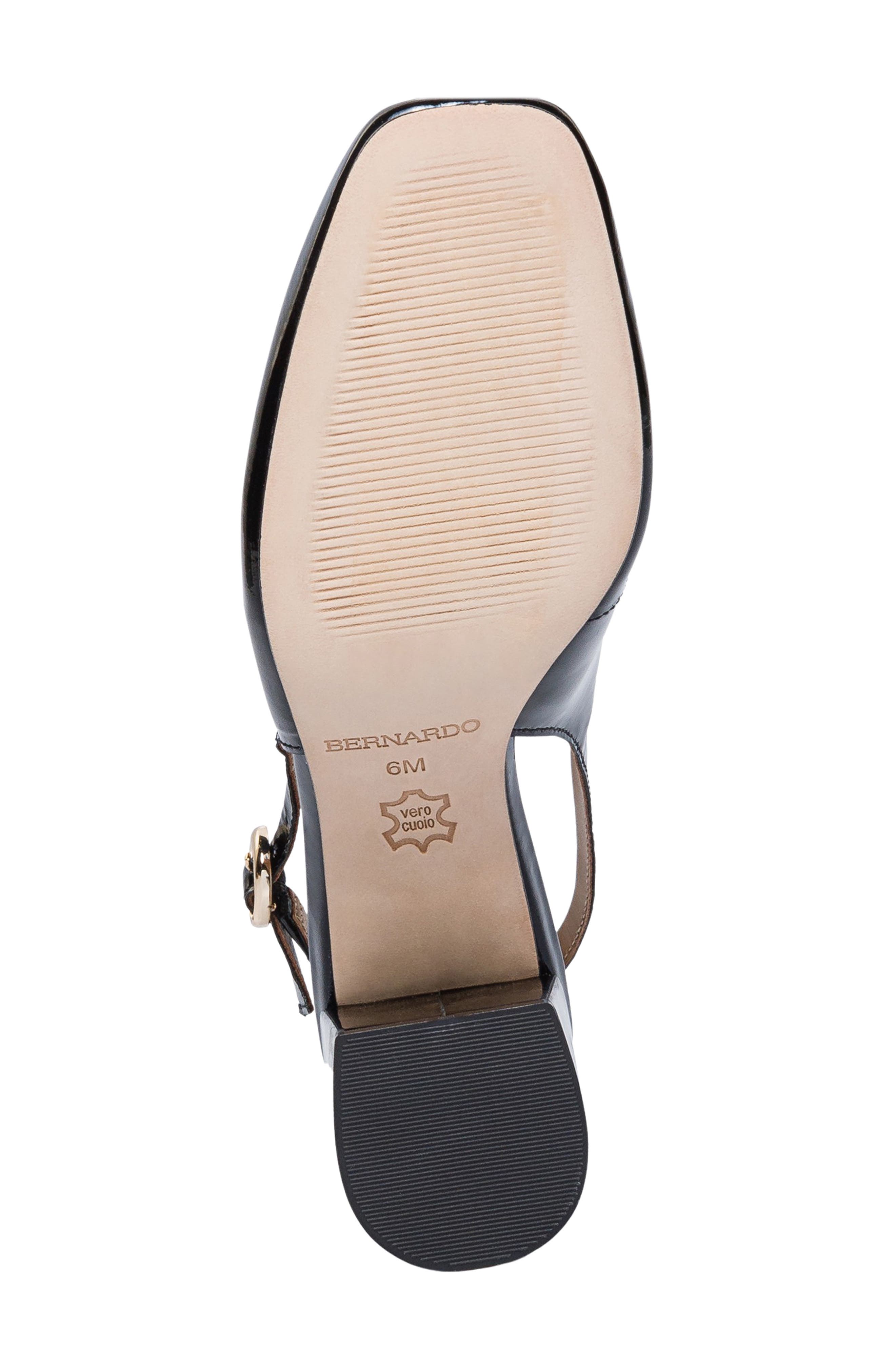 Bernardo Alexia Slingback Pump, Alternate, color, Black Soft Patent