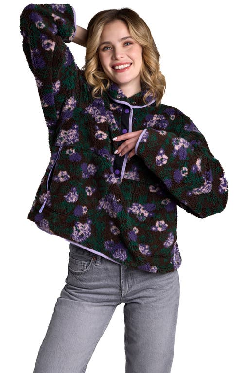 SAACHI SAACHI FLORAL FAUX SHEARLING PULLOVER