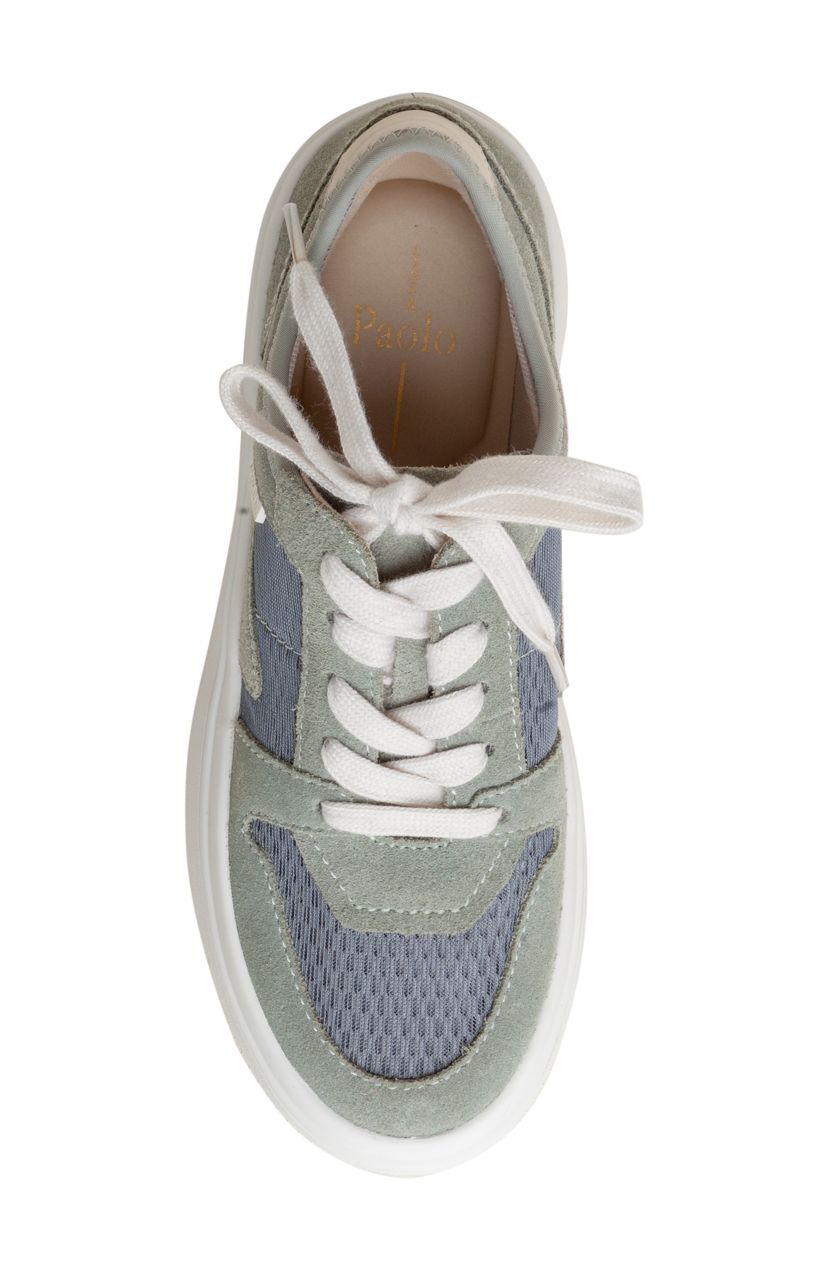 Linea Paolo Gains Platform Sneaker, Alternate, color, Pale Green/ Dk Gris/ Ivory