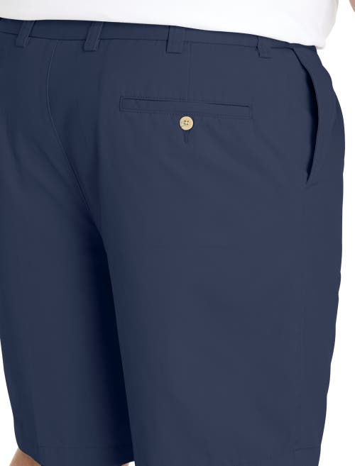 Harbor Bay By Dxl Big & Tall Waist-relaxer Pleated Shorts In Navy