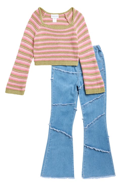 Kids' Stripe Sweater & Jeans Set (Big Kid)