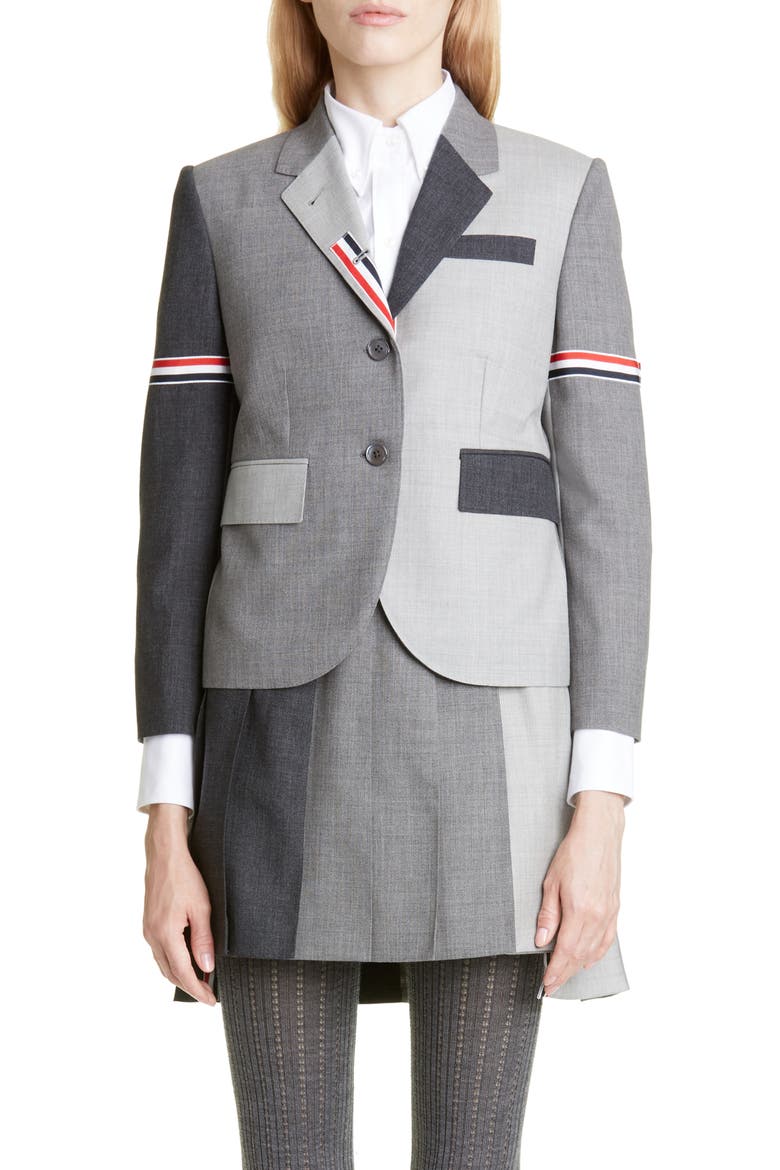 Armband Colorblock Wool Sport Coat, Main, color, DARK GREY