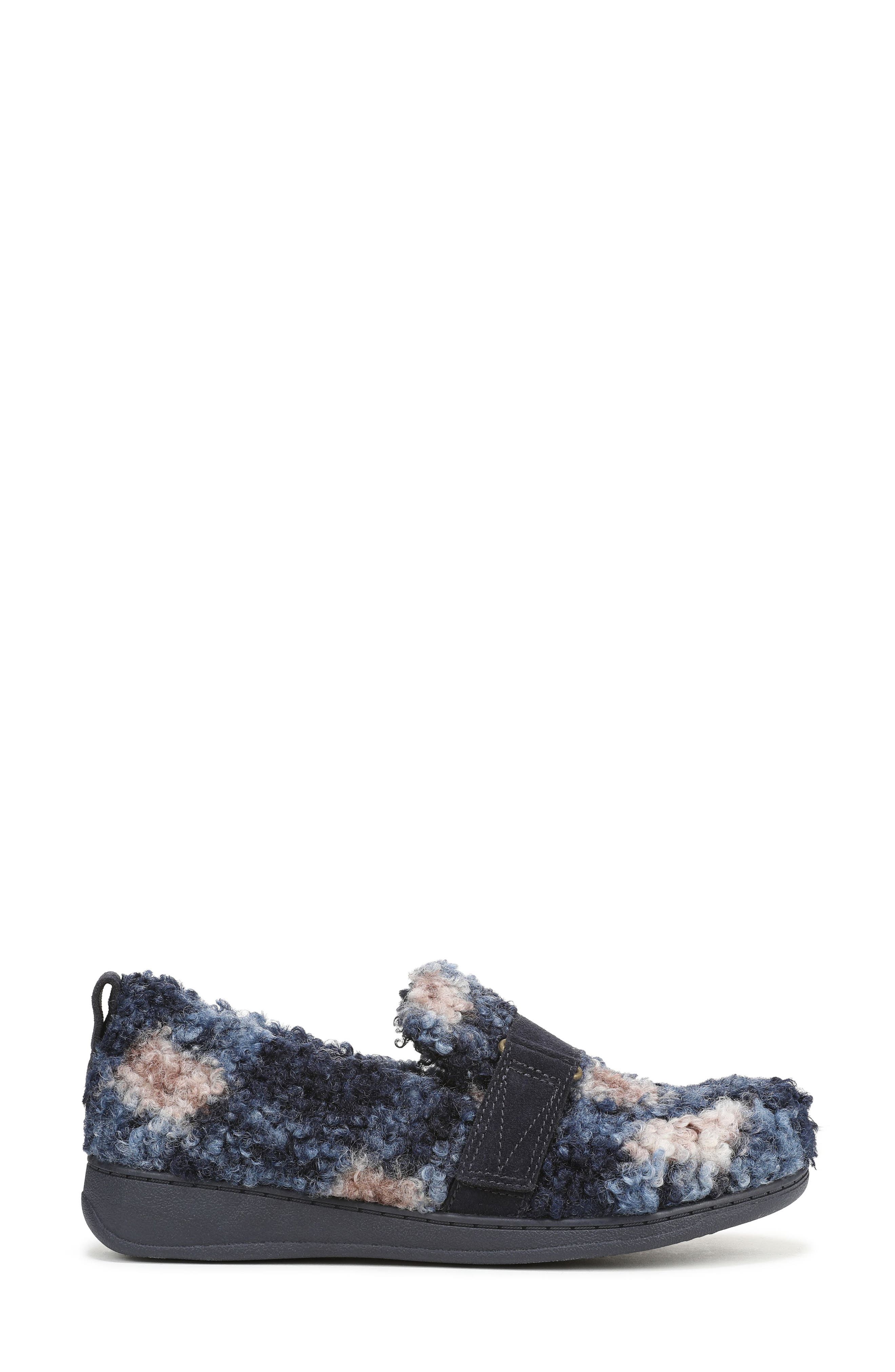 Vionic Imogen Faux Shearling Clog, Alternate, color, Navy Multi