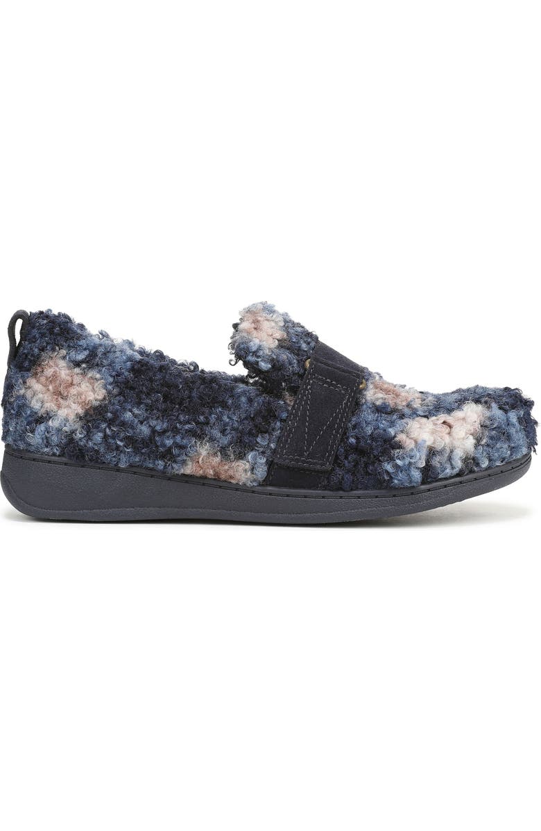 Vionic Imogen Faux Shearling Clog, Alternate, color, Navy Multi