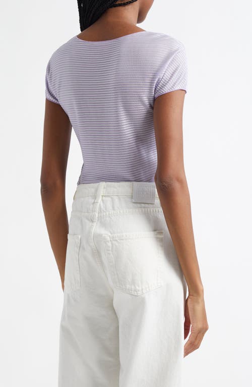 Emporio Armani Stripe T-shirt In Lilac