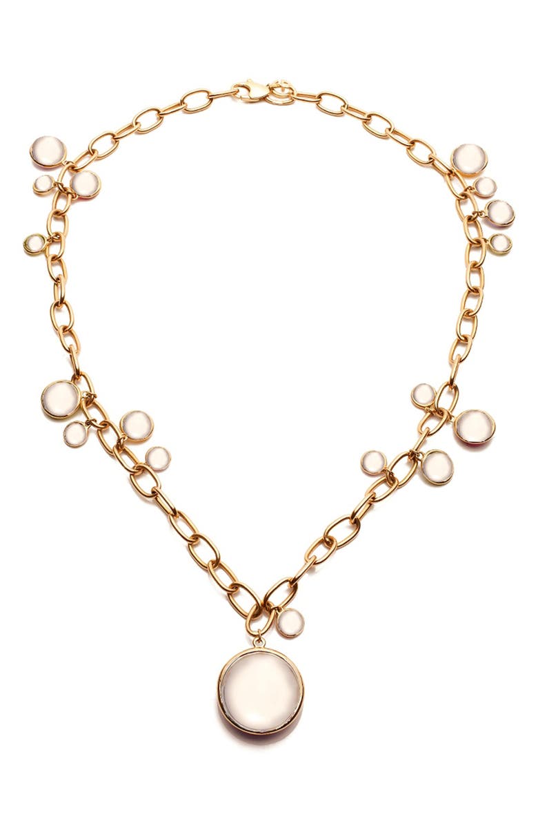 GOSHWARA Mischief Disc Pendant Necklace, Main, color, White