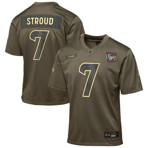 Youth Nike C.J. Stroud Olive Houston Texans 2025 Salute to Service Game Jersey