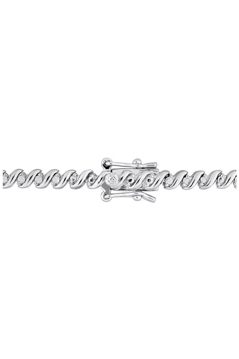 Twisted Diamond Tennis Necklace - 1.05ct., Alternate, color, SILVER