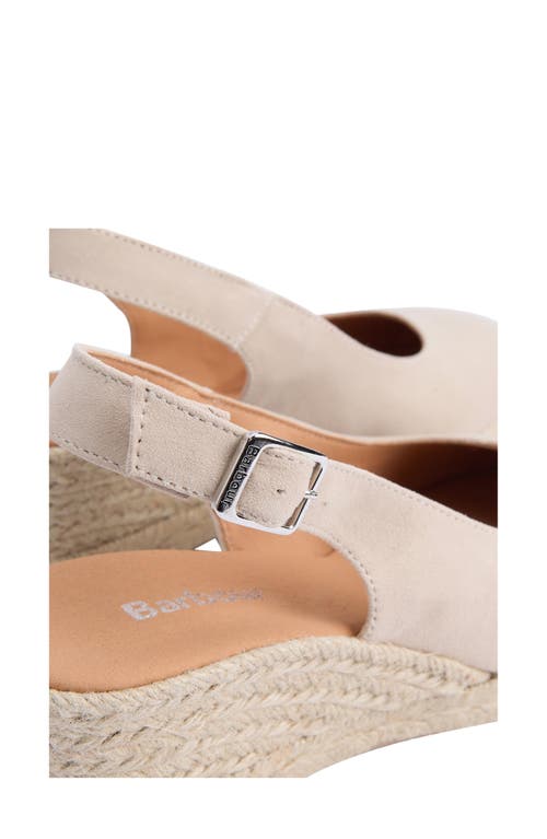 Barbour Hazel Slingback Espadrille Wedge Sandal In Salt Suede