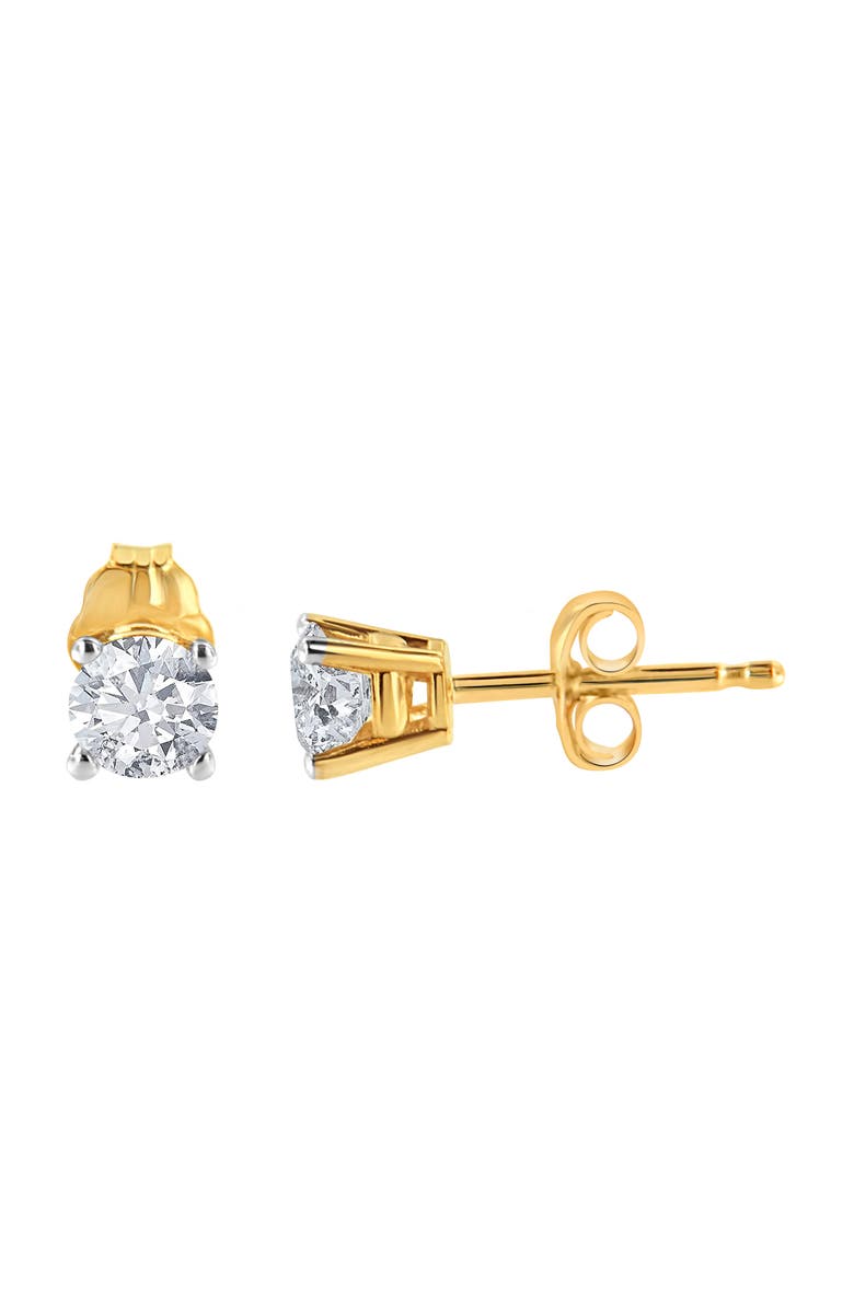 Haus of Brilliance 14K Yellow Gold 1/2 Cttw Round-Cut Diamond Solitaire Stud Earrings, Alternate, color, Yellow