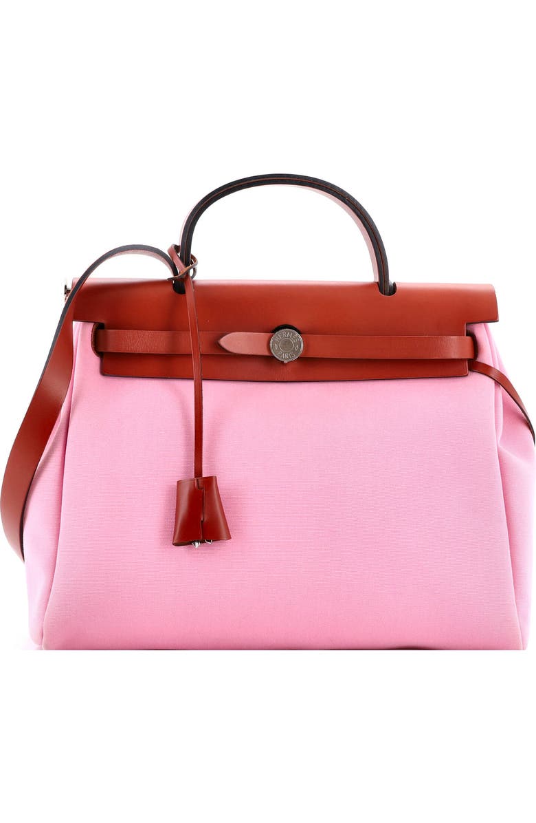 Pre-Owned Hermes Herbag Zip Leather and Toile 31, Main, color, Mauve Sylvestre