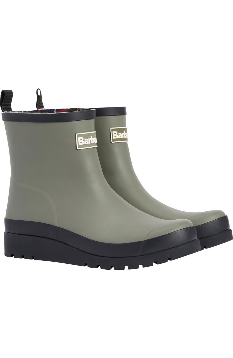 Barbour Portree Welly Rain Boot, Main, color, Dusky Olive/ Black