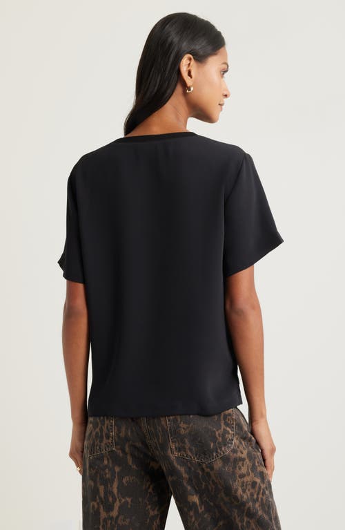 Open Edit Matte Satin Tee In Black