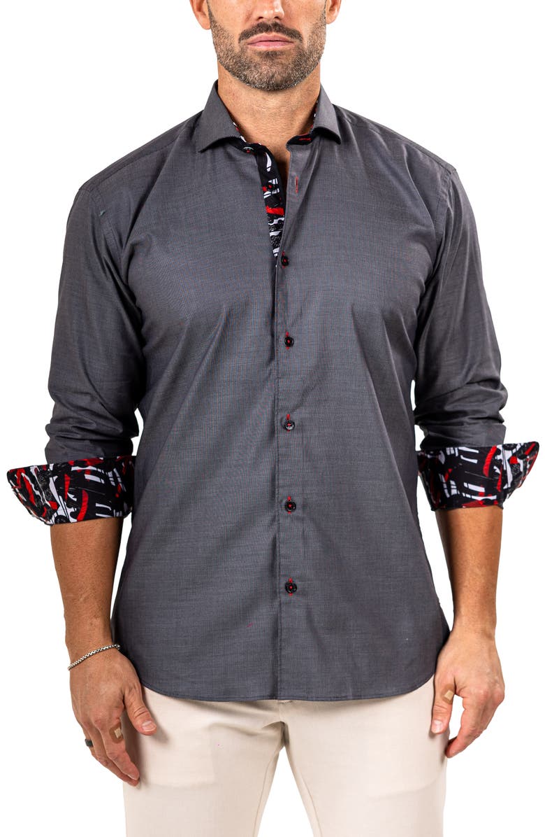 Maceoo Eins Marthy Contemporary Fit Cotton Button-Up Shirt, Alternate, color, 