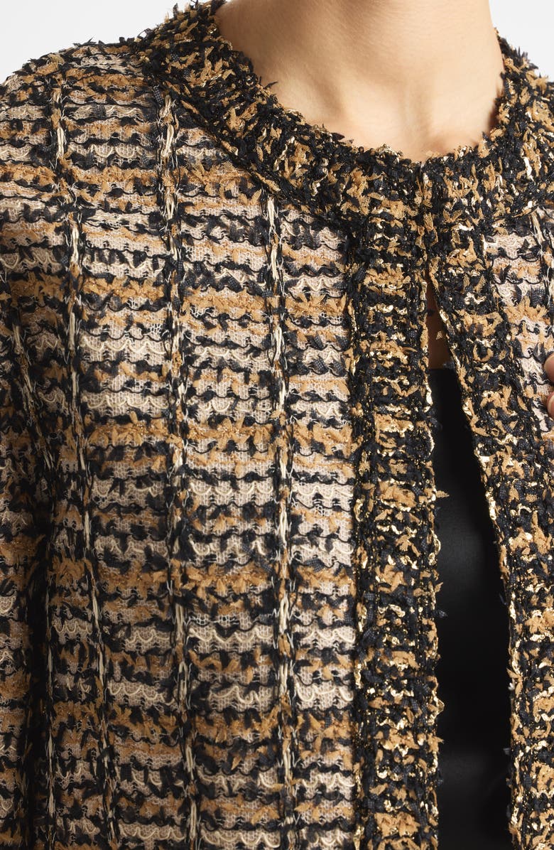St. John Evening Metallic Plaid Knit Jacket, Alternate, color, 