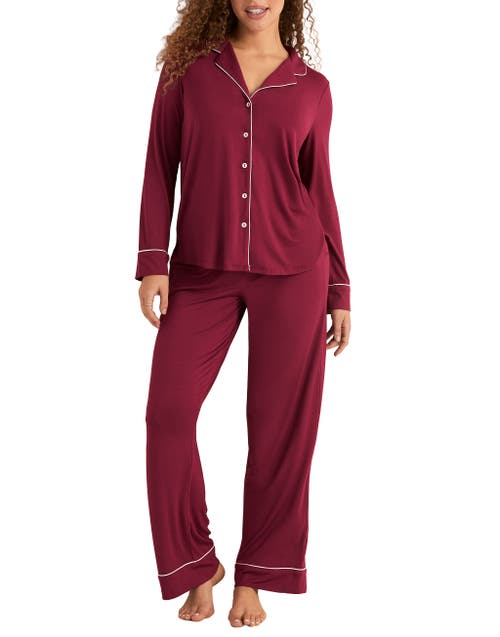 Adore Me Matilda Pajama Set In Burgundy