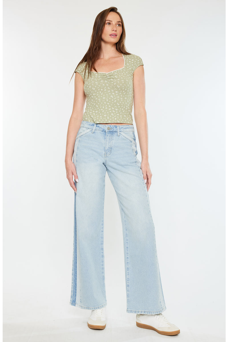 Mona High Rise Wide Leg Jeans, Alternate, color, Light Wash
