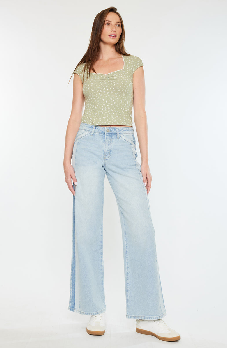 KanCan Mona High Rise Wide Leg Jeans, Alternate, color, Light Wash