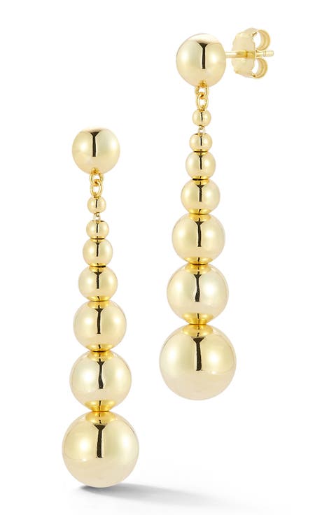 Graduated Ball Drop Earrings
