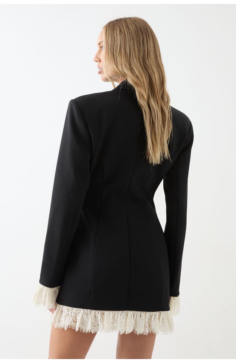 MissPap Lace Hem Tailored Blazer Dress, Alternate, color, Black
