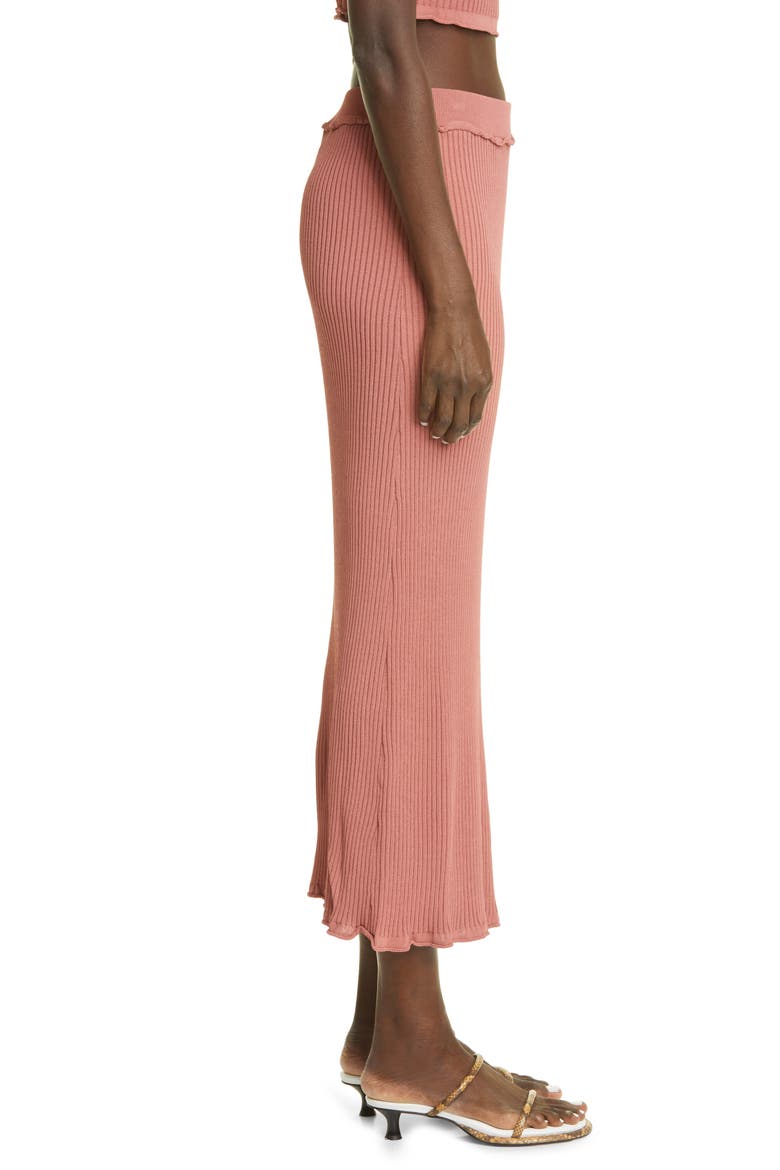 Turley Rib Ruffle Knit Skirt, Alternate, color, HAZELWOOD