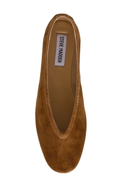 Steve Madden Leni Flat In Chestnut Suede