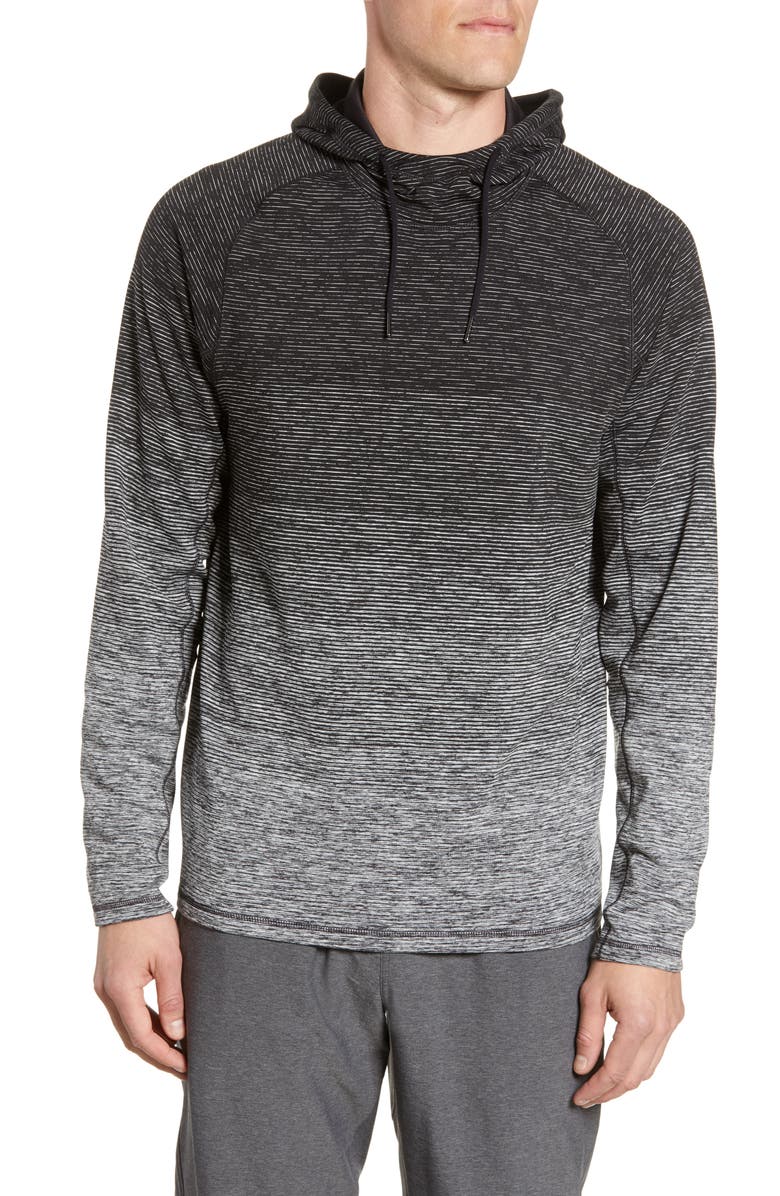 Zella Ombré Stripe Pullover Hoodie, Main, color, 