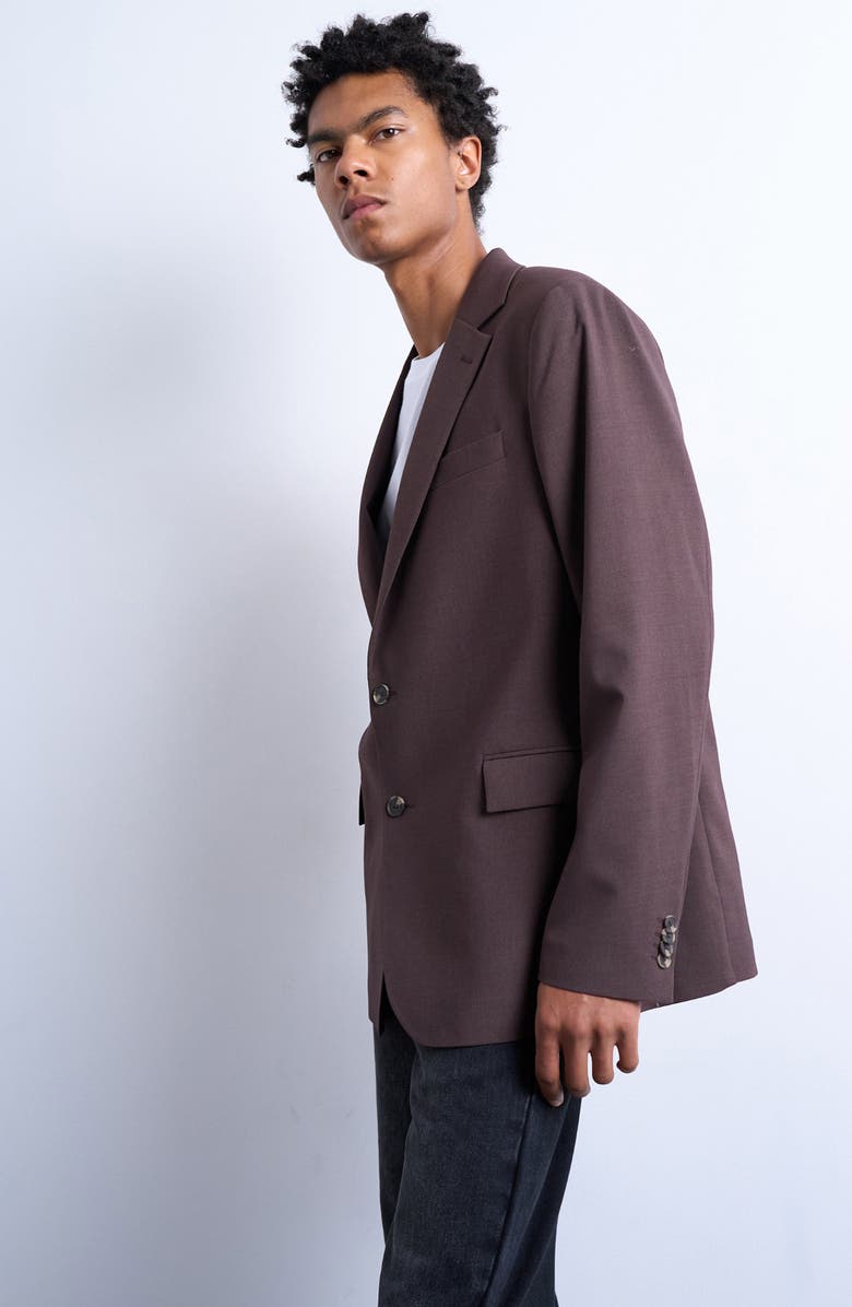 Topman Relaxed Sport Coat, Alternate, color, Brown