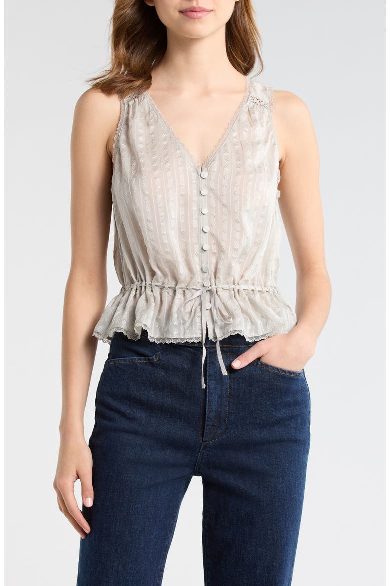 Maiden Button-Up Silk Peplum Top, Main, color, SEA MIST