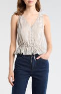 PAIGE Maiden Button-Up Silk Peplum Top
