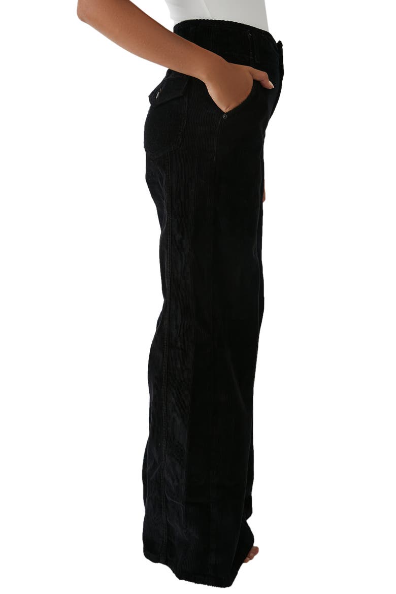 We the Free Harlow Wide Leg Corduroy Pants, Alternate, color, BLACK